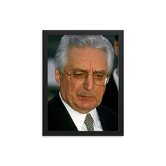 Franjo Tudman framed print on a plain backdrop in size 12"x16".