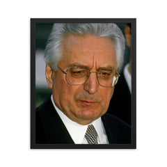 Franjo Tudman framed print on a plain backdrop in size 16"x20".