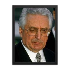 Franjo Tudman framed print on a plain backdrop in size 18"x24".