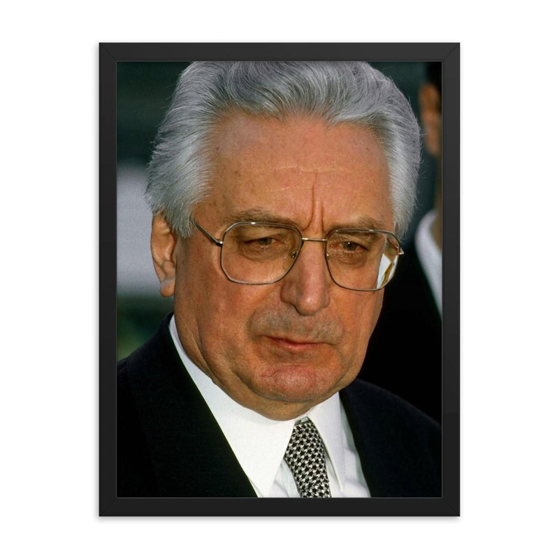 Franjo Tudman framed print on a plain backdrop in size 18