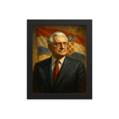 Franjo Tudman framed print on a plain backdrop in size 8"x10".