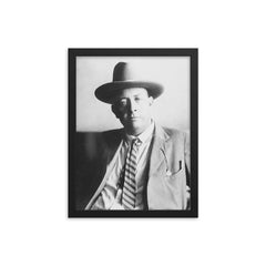 Frank Hamer framed print on a plain backdrop in size 12"x16".