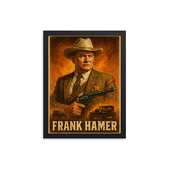 Frank Hamer framed print on a plain backdrop in size 12"x16".