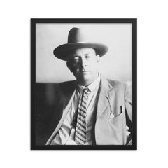 Frank Hamer framed print on a plain backdrop in size 16"x20".