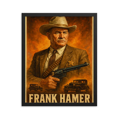Frank Hamer framed print on a plain backdrop in size 16"x20".