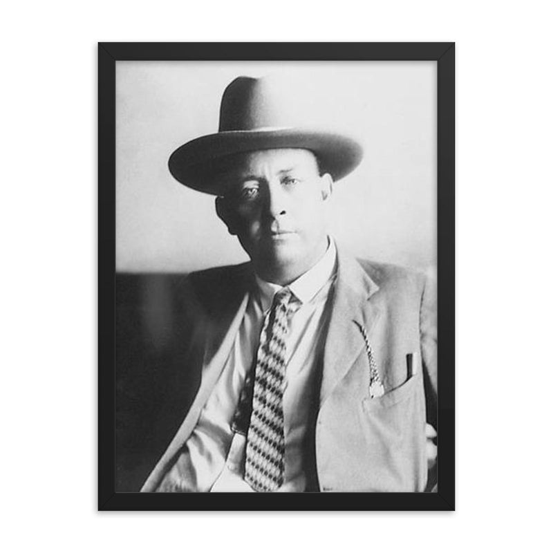 Frank Hamer framed print on a plain backdrop in size 18