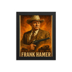 Frank Hamer framed print on a plain backdrop in size 8"x10".