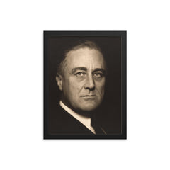 Franklin Roosevelt (FDR) framed print on a plain backdrop in size 12"x16".