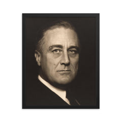 Franklin Roosevelt (FDR) framed print on a plain backdrop in size 16"x20".