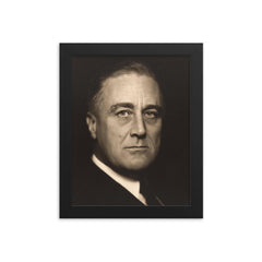 Franklin Roosevelt (FDR) framed print on a plain backdrop in size 8"x10".