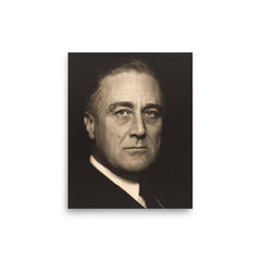 Franklin Roosevelt (FDR) poster on a plain backdrop in size 8"x10".