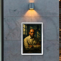 Frantz Fanon in psychiatric ward shadows poster 2