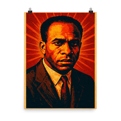 Frantz Fanon revolutionary psychiatrist portrait poster on a plain backdrop in size 8"x10".