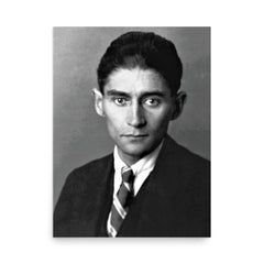 Franz Kafka poster on a plain backdrop in size 18"x24".