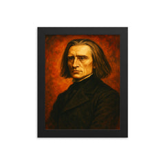 Franz Liszt framed print on a plain backdrop in size 8"x10".