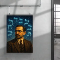 Franz Rosenzweig under Hebrew script constellations poster 4