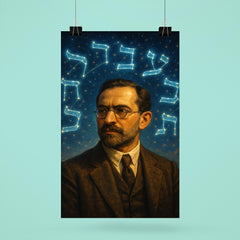 Franz Rosenzweig under Hebrew script constellations poster 6