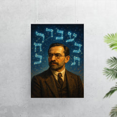 Franz Rosenzweig under Hebrew script constellations poster 7