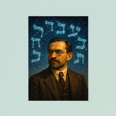 Franz Rosenzweig under Hebrew script constellations poster 8