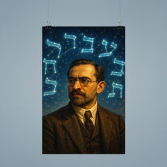 Franz Rosenzweig under Hebrew script constellations poster 9