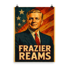 Frazier Reams poster on a plain backdrop in size 8"x10".