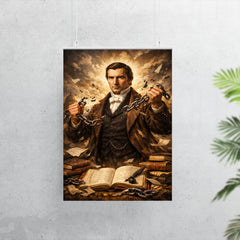 Frédéric Bastiat by broken chains and ledgers poster 7