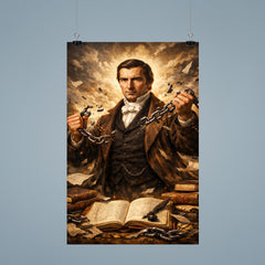 Frédéric Bastiat by broken chains and ledgers poster 9
