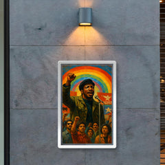 Fred Hampton rainbow coalition rally scene poster 2