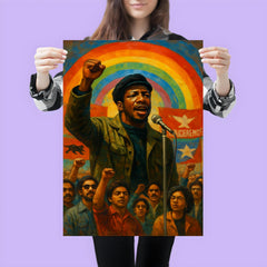Fred Hampton rainbow coalition rally scene poster 3