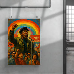 Fred Hampton rainbow coalition rally scene poster 4