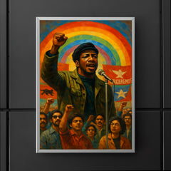 Fred Hampton rainbow coalition rally scene poster 5