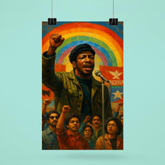 Fred Hampton rainbow coalition rally scene poster 6