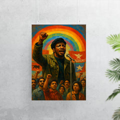 Fred Hampton rainbow coalition rally scene poster 7