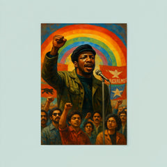 Fred Hampton rainbow coalition rally scene poster 8