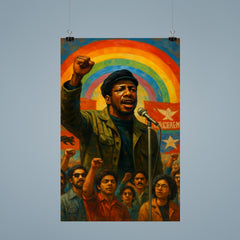 Fred Hampton rainbow coalition rally scene poster 9