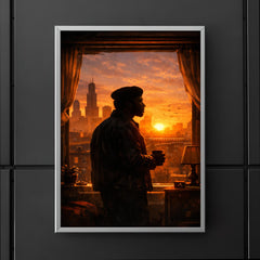 Fred Hampton sunrise apartment silhouette poster 5
