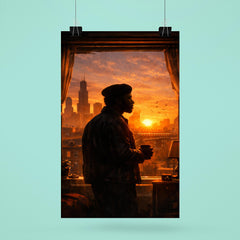 Fred Hampton sunrise apartment silhouette poster 6