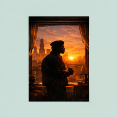 Fred Hampton sunrise apartment silhouette poster 8