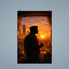 Fred Hampton sunrise apartment silhouette poster 9