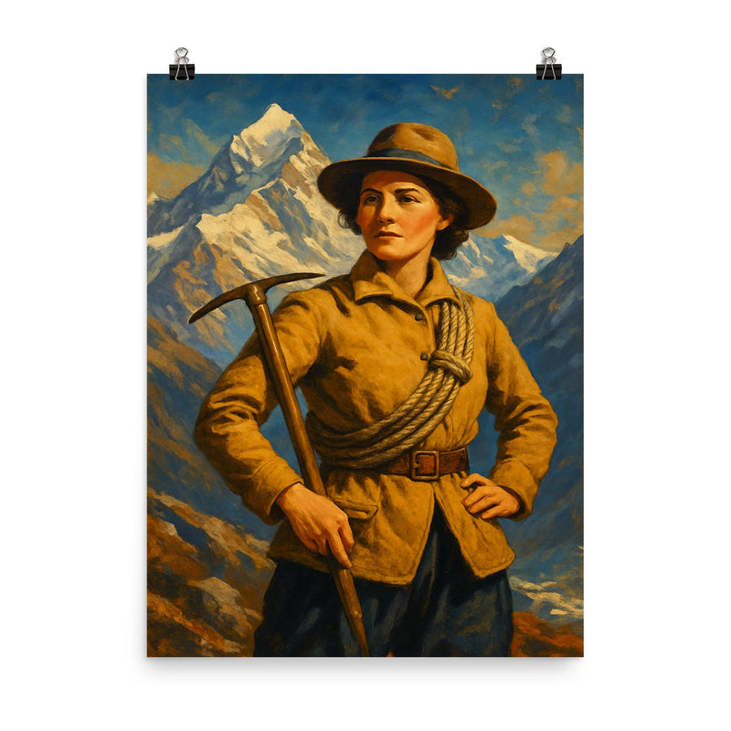 Freda Du Faur poster on a plain backdrop in size 8