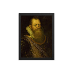 Frederick de Houtman framed print on a plain backdrop in size 12"x16".