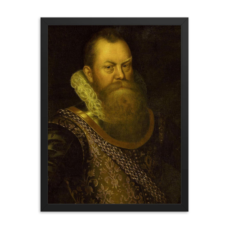 Frederick de Houtman framed print on a plain backdrop in size 18