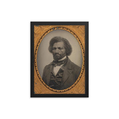 Frederick Douglass official portrait framed print on a plain backdrop in size 12"x16".