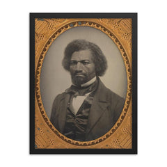 Frederick Douglass official portrait framed print on a plain backdrop in size 18"x24".