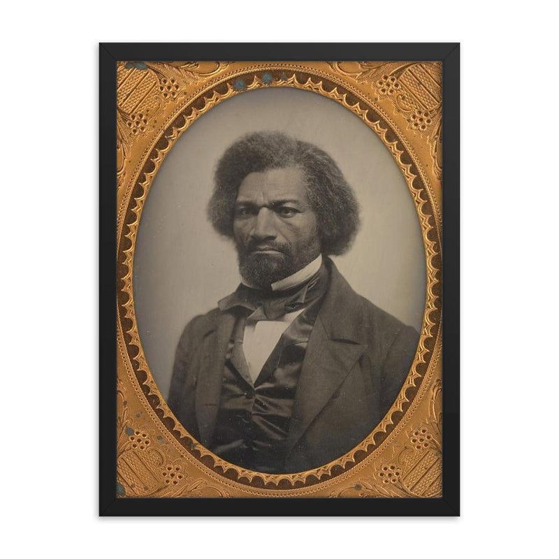Frederick Douglass official portrait framed print on a plain backdrop in size 18