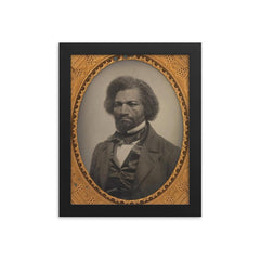 Frederick Douglass official portrait framed print on a plain backdrop in size 8"x10".