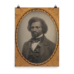 Frederick Douglass official portrait poster on a plain backdrop in size 8"x10".