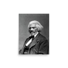 Frederick Douglass poster on a plain backdrop in size 12"x16".