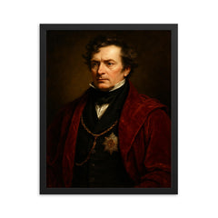 Frederick John Robinson Viscount Goderich framed print on a plain backdrop in size 16"x20".