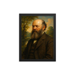 Frederick Law Olmsted framed print on a plain backdrop in size 12"x16".